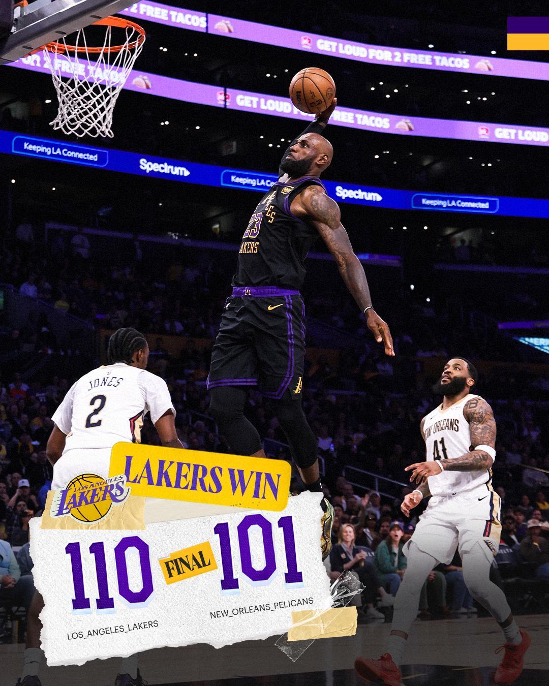 湖人胜鹈鹕取3连胜！看到锡安逐渐平庸，才懂詹姆斯真的被低估了